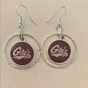 University of Montana Griz silver earrings